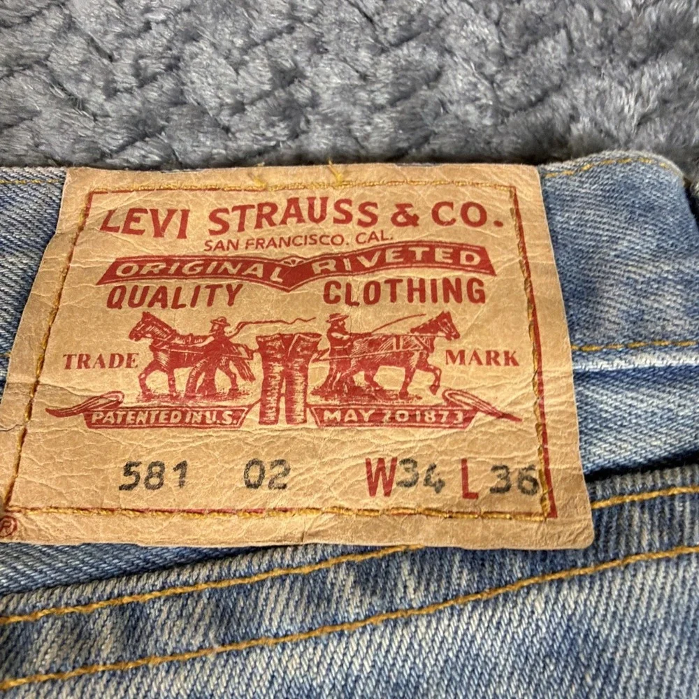 VTG Levis 581 Regular Straight Fit Red Tab‎ Denim Jeans W34 L36